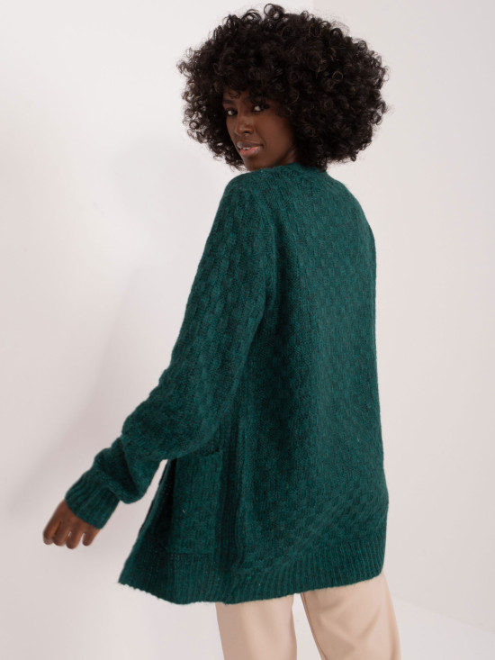 Stylový kardigan v tmavě zelené barvě