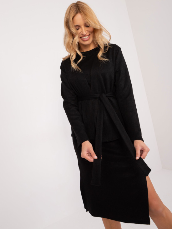 Elegantní komplet s angorou černý