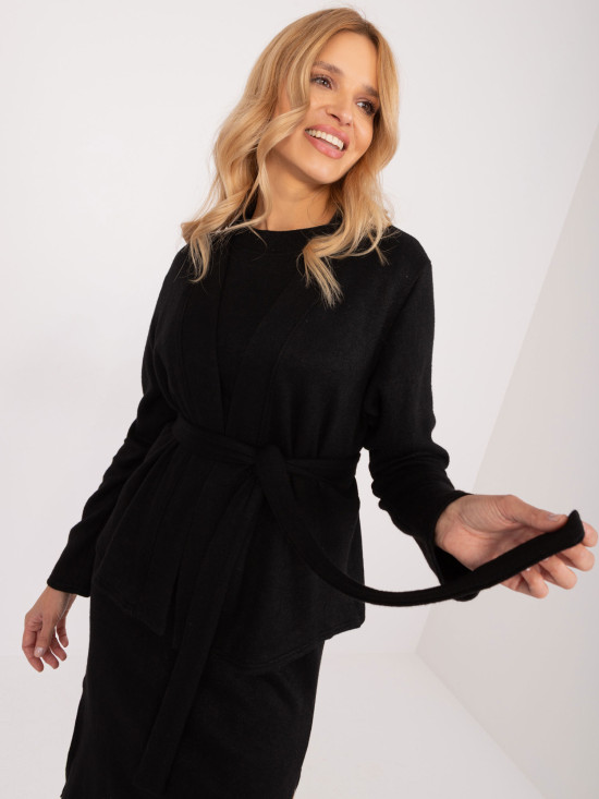 Elegantní komplet s angorou černý