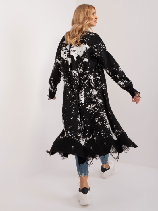 Stylový černý kardigan s dlouhým rukávem