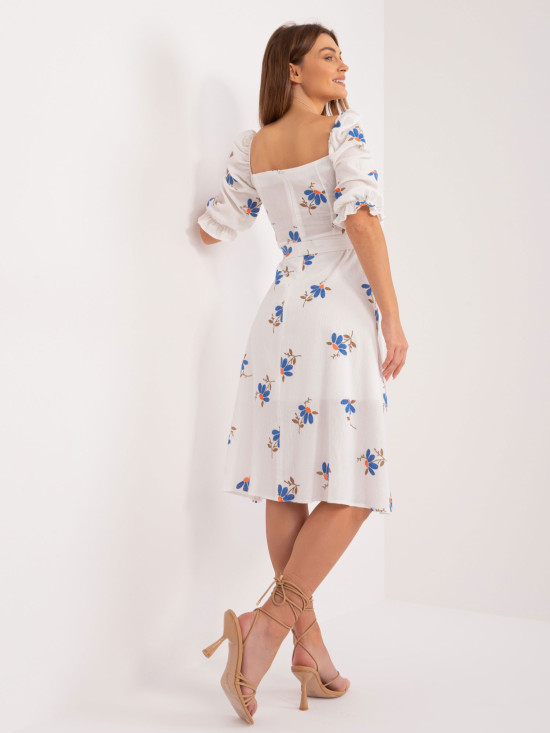 Květinové midi šaty s krátkým rukávem