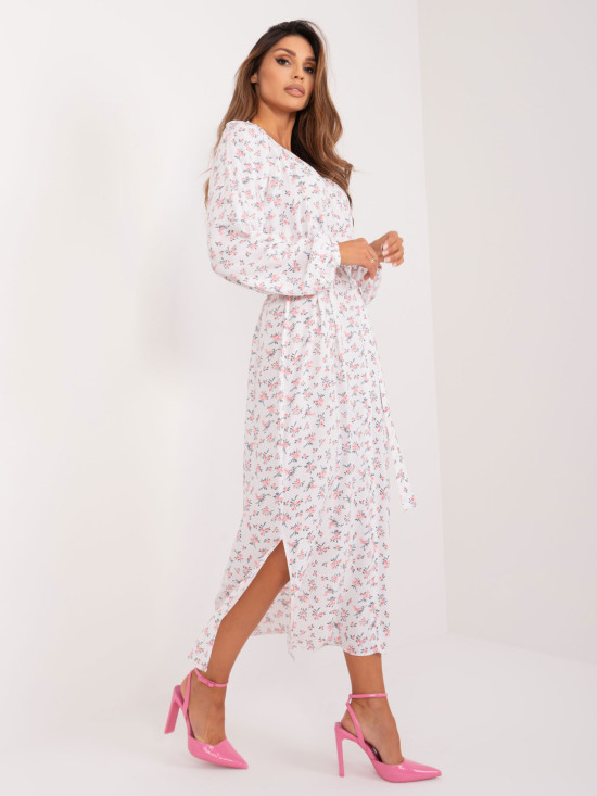 Květinové letní maxi šaty v bílé