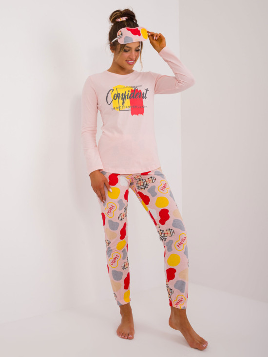 Růžové pyžamo s dlouhým rukávem
