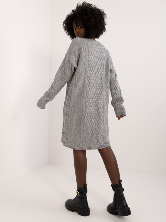 Stylové šedé pletené šaty