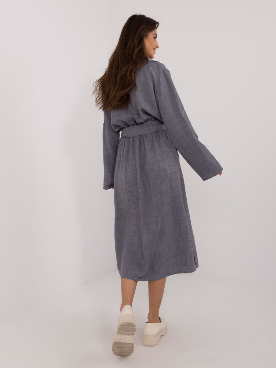 Elegantní rozšířená šaty v tmavě šedé barvě