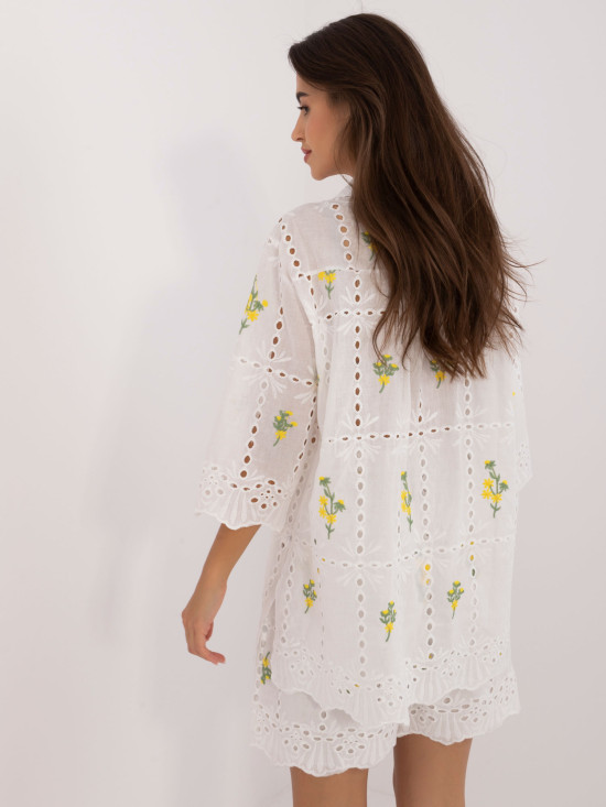 Bílo-žlutý komplet s 3/4 rukávem