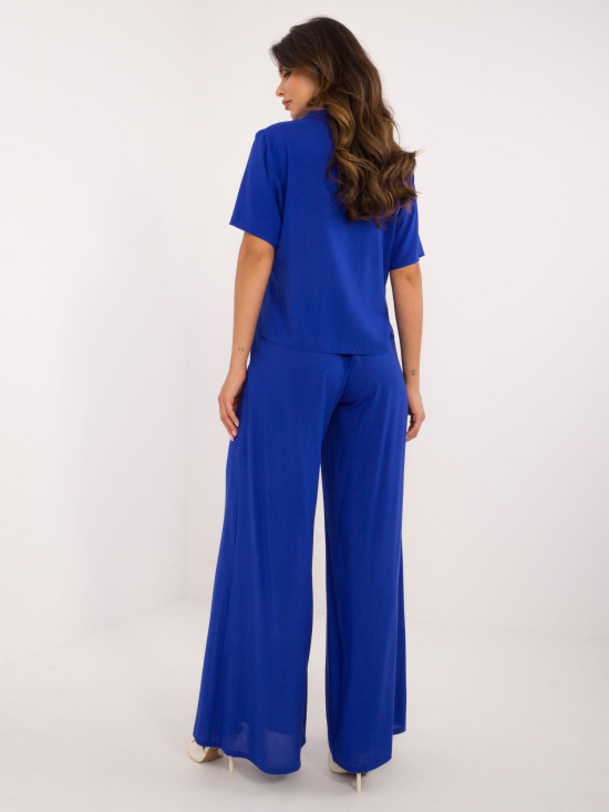 Kobaltový komplet s krátkým rukávem