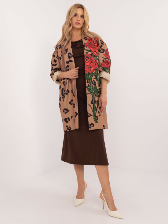 Přechodný kabát v camel barvě