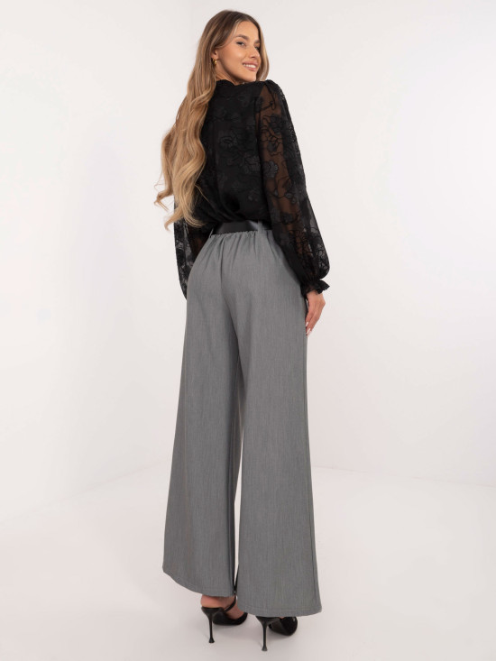 Elegantní palazzo kalhoty v tmavě šedé