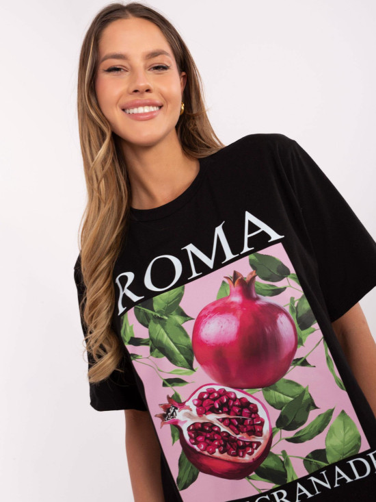 Stylové černé tričko s potiskem