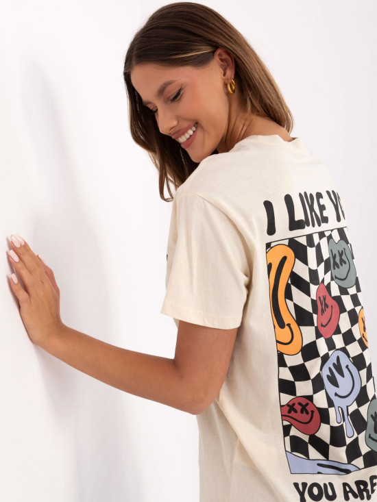 Béžové tričko s krátkým rukávem