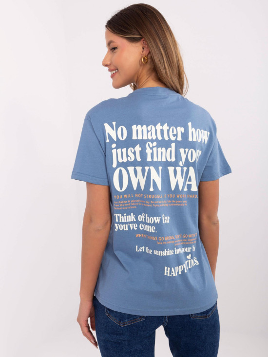 Pohodlné modré tričko s krátkým rukávem