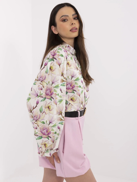 Elegantní bílá košile s květinovým vzorem