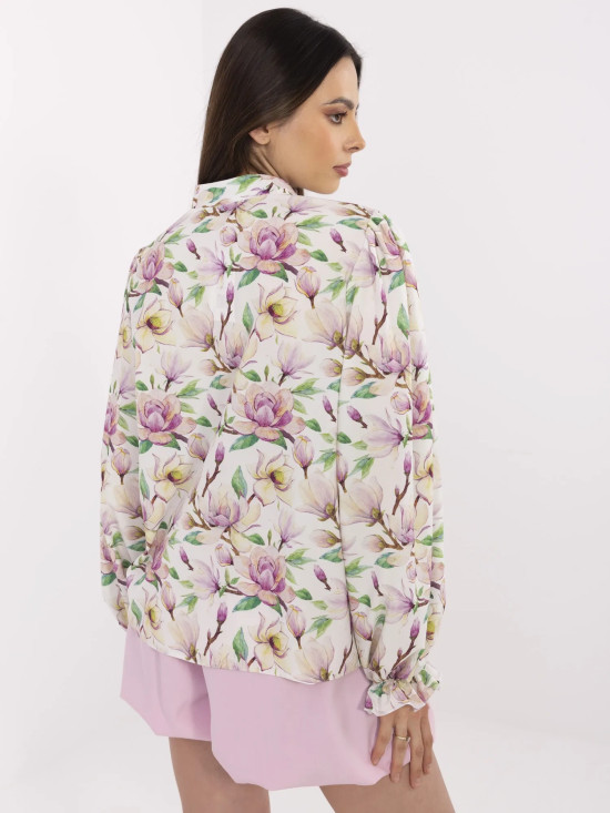 Elegantní bílá košile s květinovým vzorem