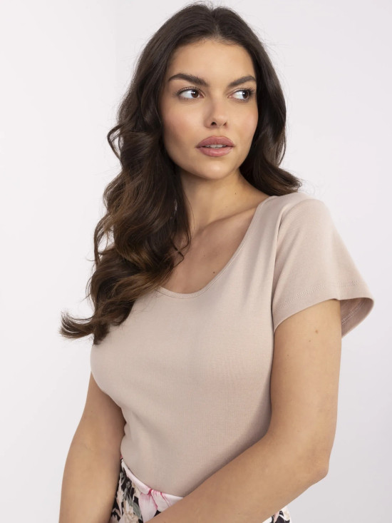 Béžové tričko s krátkým rukávem