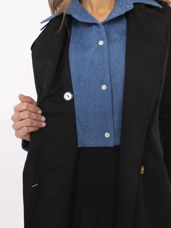 Elegantní černý přechodný plášť