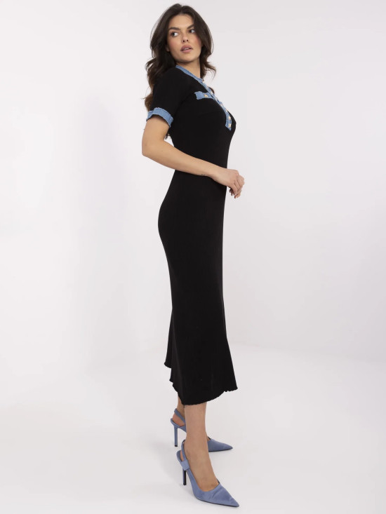 Elegantní černé midi šaty