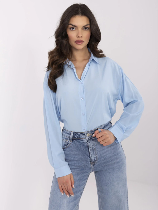 Elegantní modrá košile s dlouhým rukávem