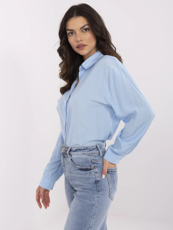 Elegantní modrá košile s dlouhým rukávem