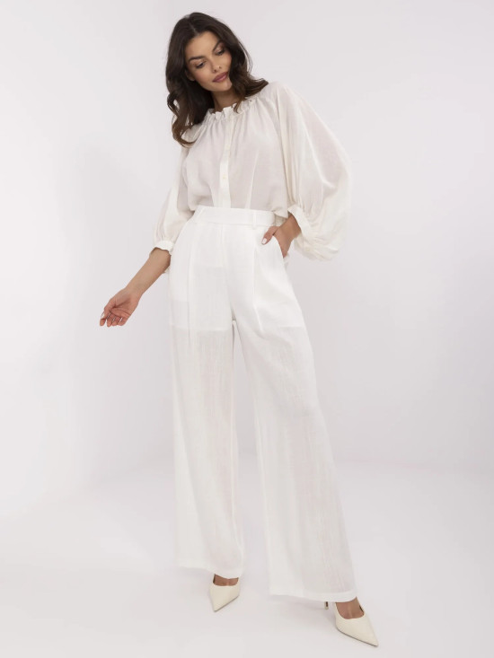 Elegantní palazzo kalhoty v ecru