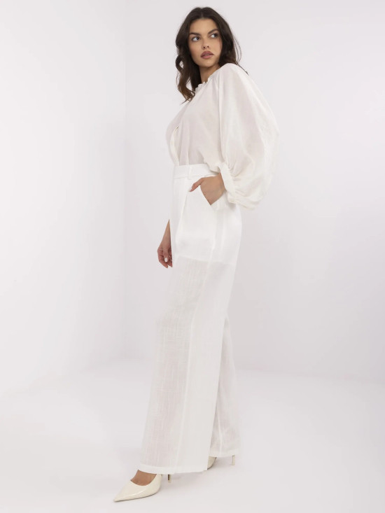 Elegantní palazzo kalhoty v ecru