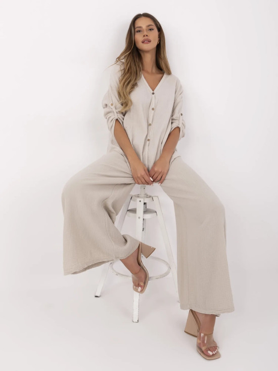 Béžové palazzo kalhoty