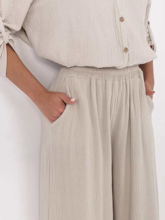 Béžové palazzo kalhoty
