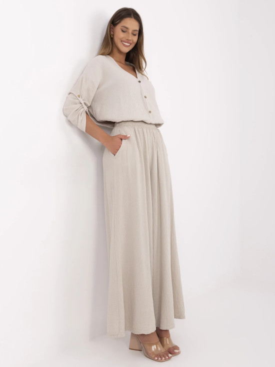 Béžové palazzo kalhoty