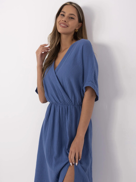 Mušelínové modré šaty