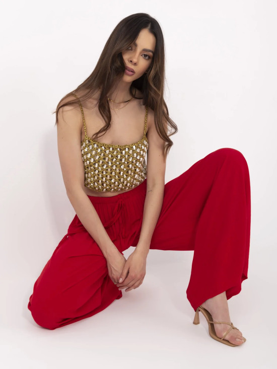 Stylové červené kalhoty