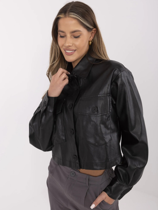 Stylová přechodná bunda z ekokůže