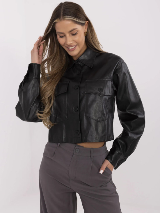 Stylová přechodná bunda z ekokůže