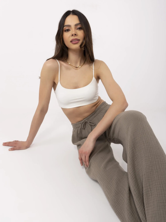 Hnědé mušelínové kalhoty