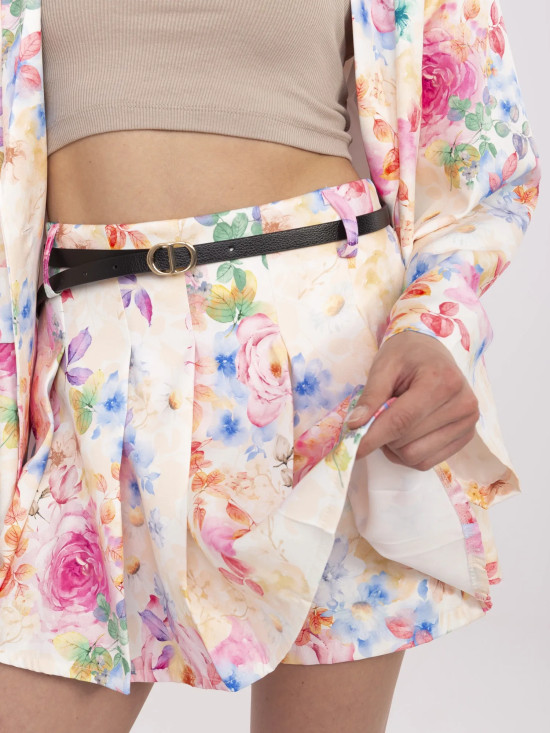 Elegantní komplet s květinovým vzorem bílá/růžová