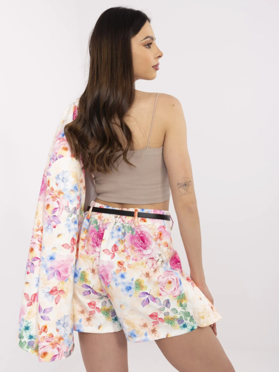 Elegantní komplet s květinovým vzorem bílá/růžová