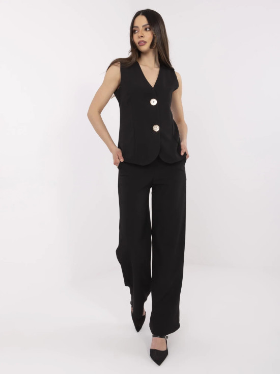 Elegantní komplet s vestou a širokými kalhotami