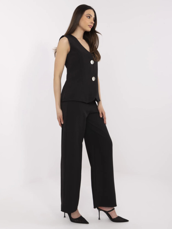 Elegantní komplet s vestou a širokými kalhotami