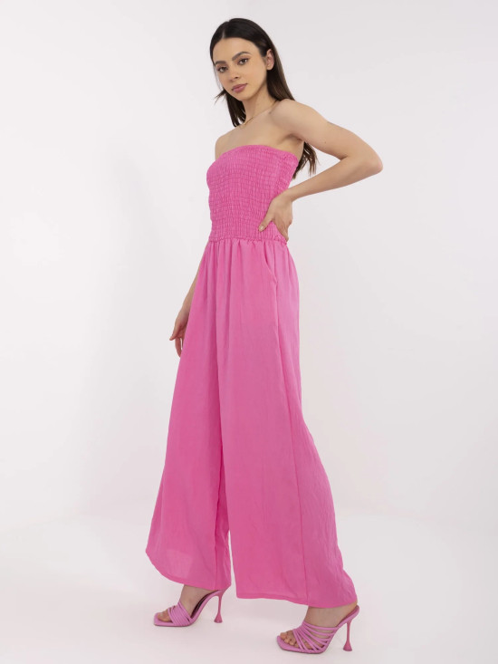 Růžový overal z viskózy