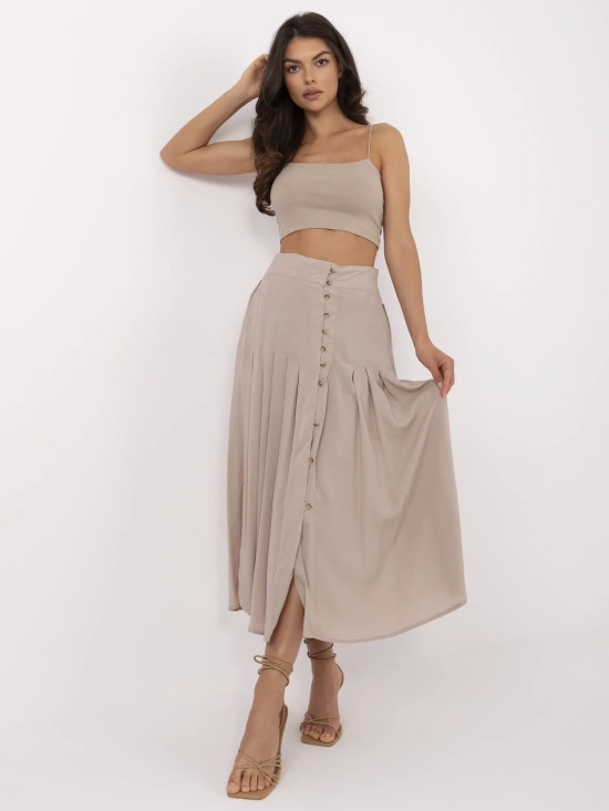 Béžová midi sukně