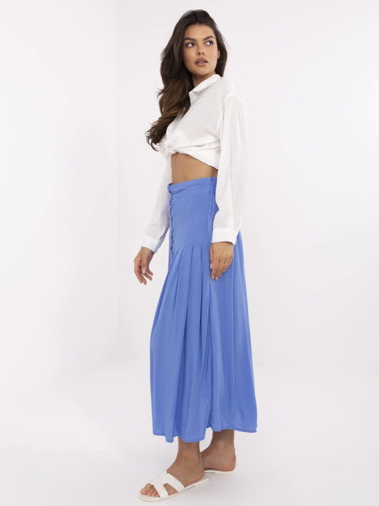 Elegantní modrá midi sukně