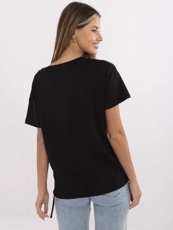 Stylové černé tričko s aplikací