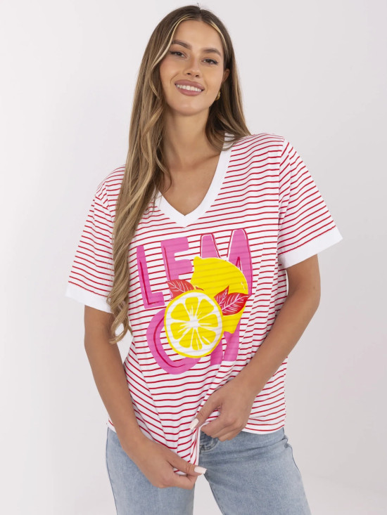 Stylová červená blůza s krátkým rukávem