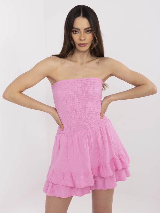 Růžový overal s volánky