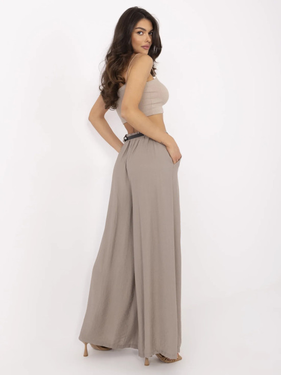 Tmavě béžové palazzo kalhoty