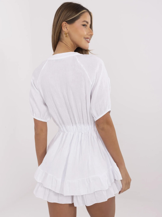 Bílý overal s krátkým rukávem