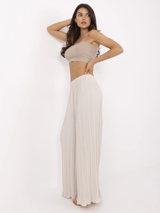 Béžové široké kalhoty