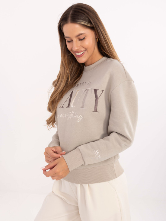 Béžová mikina s výšivkou