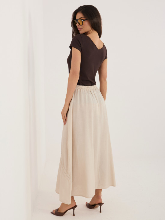 Béžová midi sukně s vázáním
