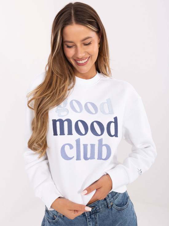 Bílá mikina s výšivkou