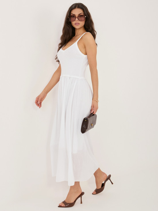 Bílé maxi šaty s podšívkou